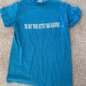 Gildan Teal Woman’s Graphic Tee with White Slogan